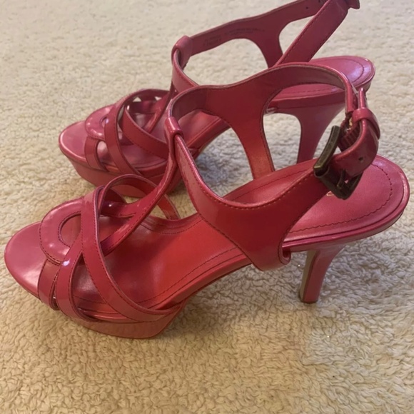 bcbgeneration shoes Women Size 7.5 Pink Platform Strappy  High Heels - Picture 3 of 5